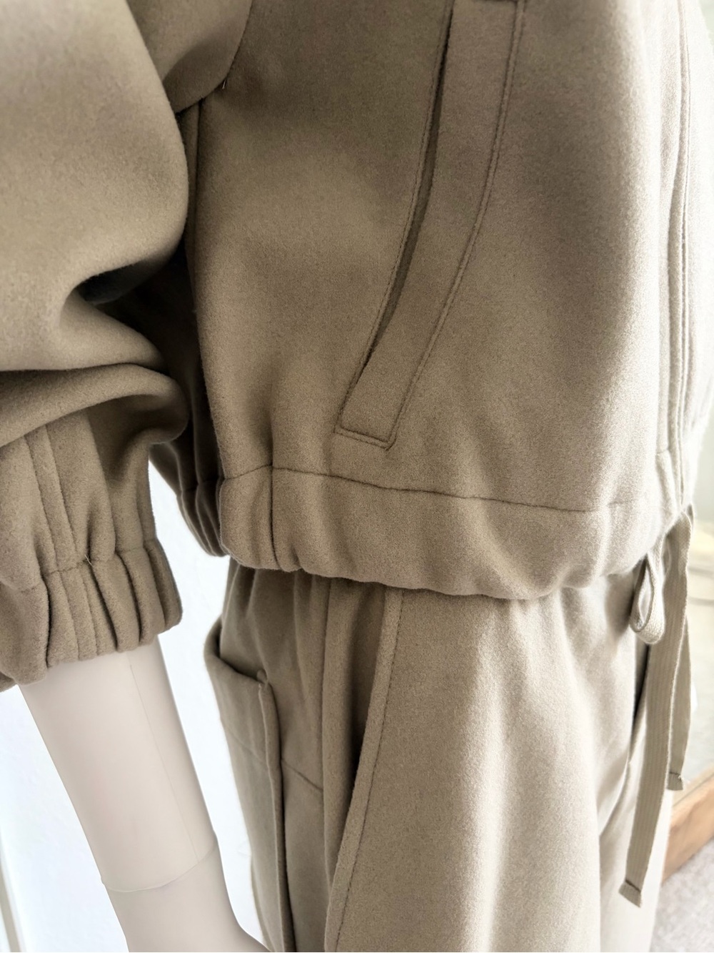 Zara Matching Set Oversized 2-Piece Bomber Jacket and Barrel Pants Gray Green - Picture 16 of 16